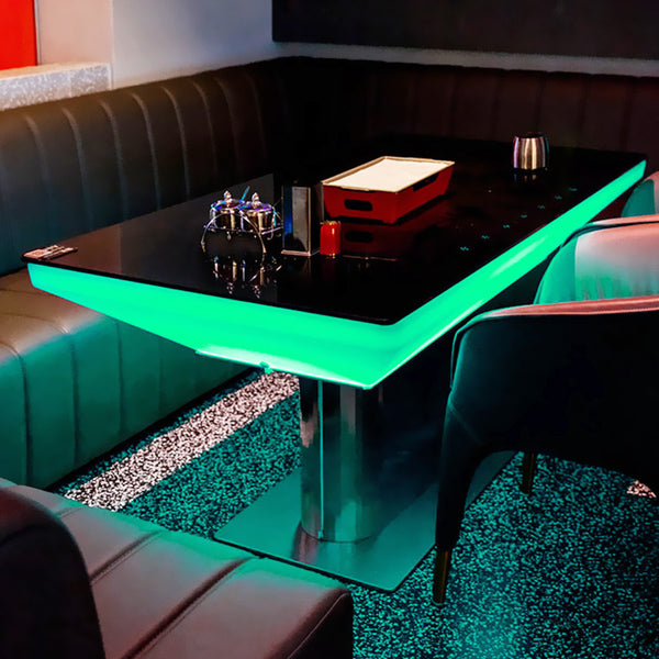 LED Table Rectangle with Glass Top