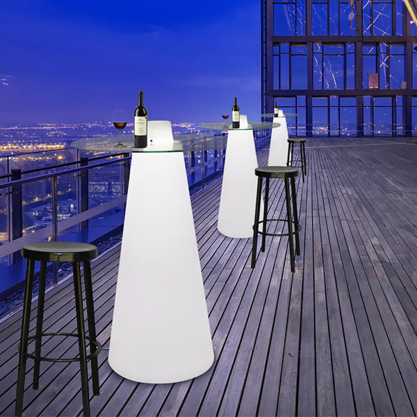 LED Table Cone with Glass Top